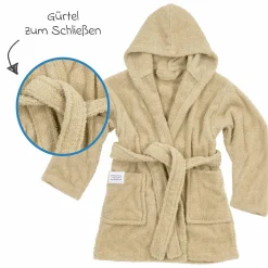 Bademantel Frottee - Sand - Gr. 86/92