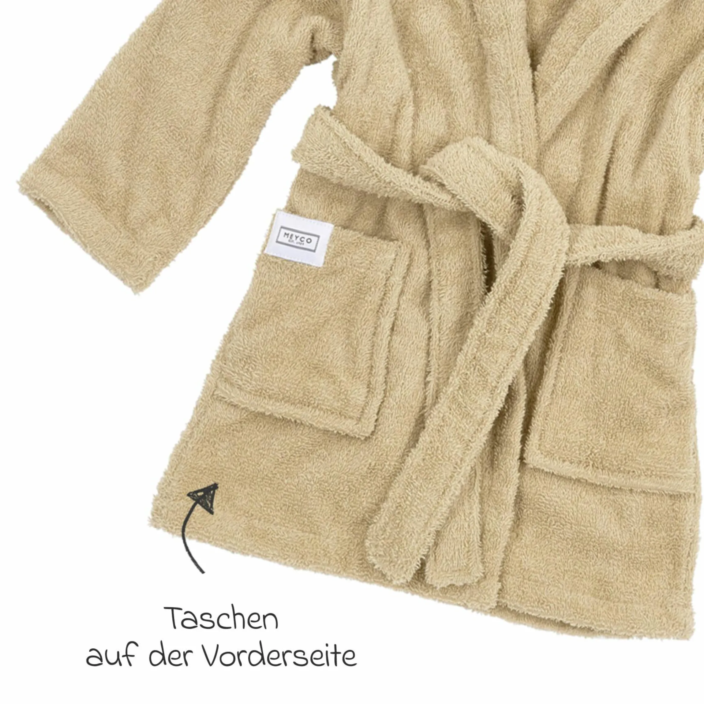 Bademantel Frottee - Sand - Gr. 86/92