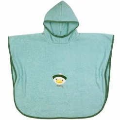 Bade-Poncho 75 x 60 cm - Stickerei Ente - Mint