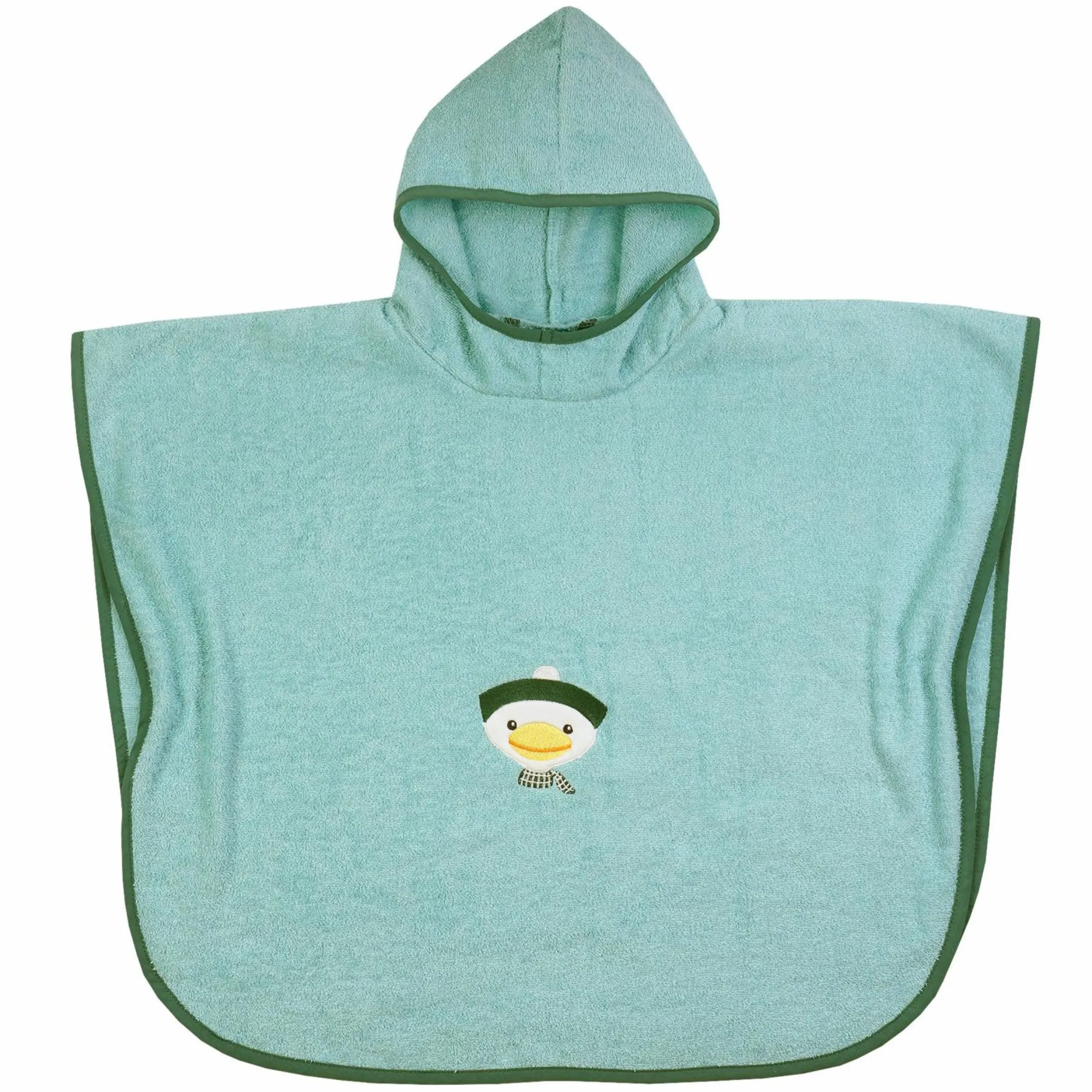Bade-Poncho 75 x 60 cm - Stickerei Ente - Mint