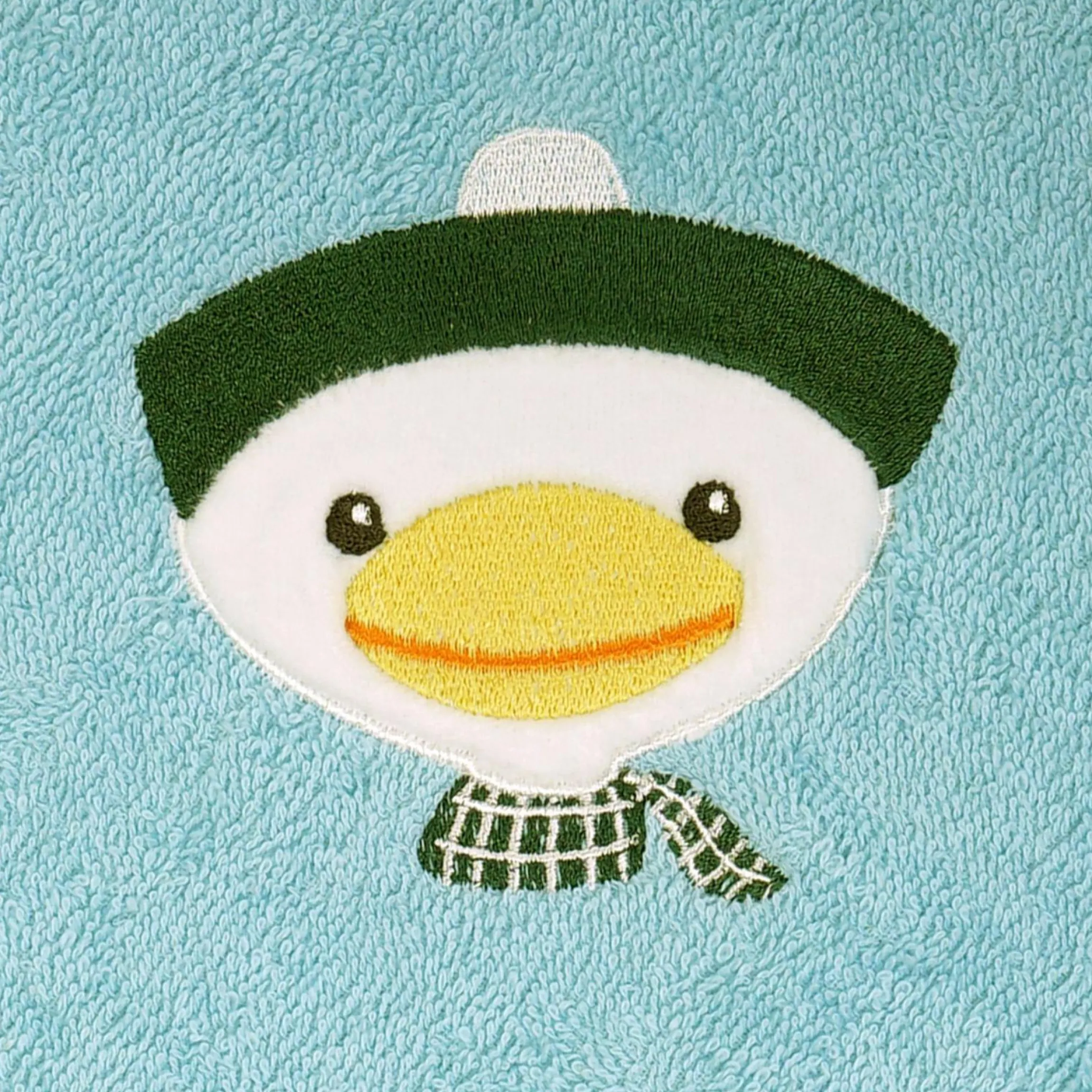Bade-Poncho 75 x 60 cm - Stickerei Ente - Mint