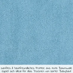Bade-Poncho 75 x 60 cm - Stickerei Pinguine - Eisblau