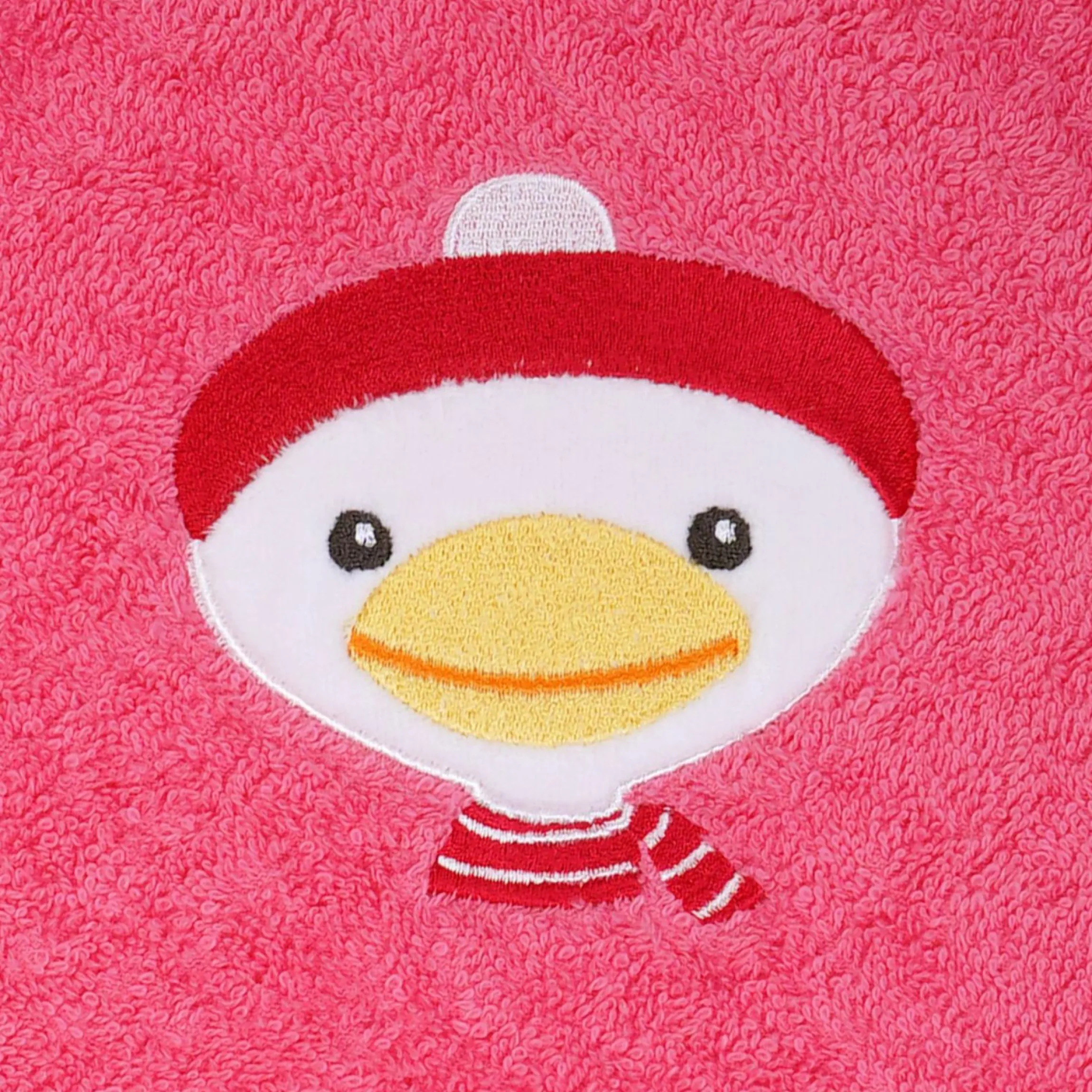 Bade-Poncho 75 x 60 cm - Stickerei Ente - Pink