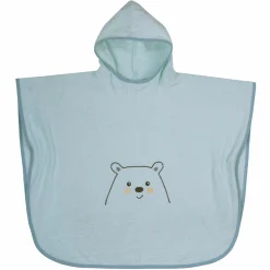 Bade-Poncho 75 x 60 cm - Stickerei Eisbär - Mint