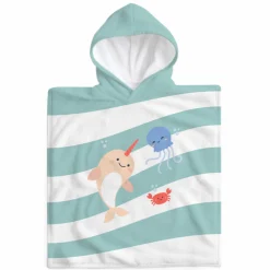 Badeponcho aus Baumwolle 65 x 65 cm - Ocean