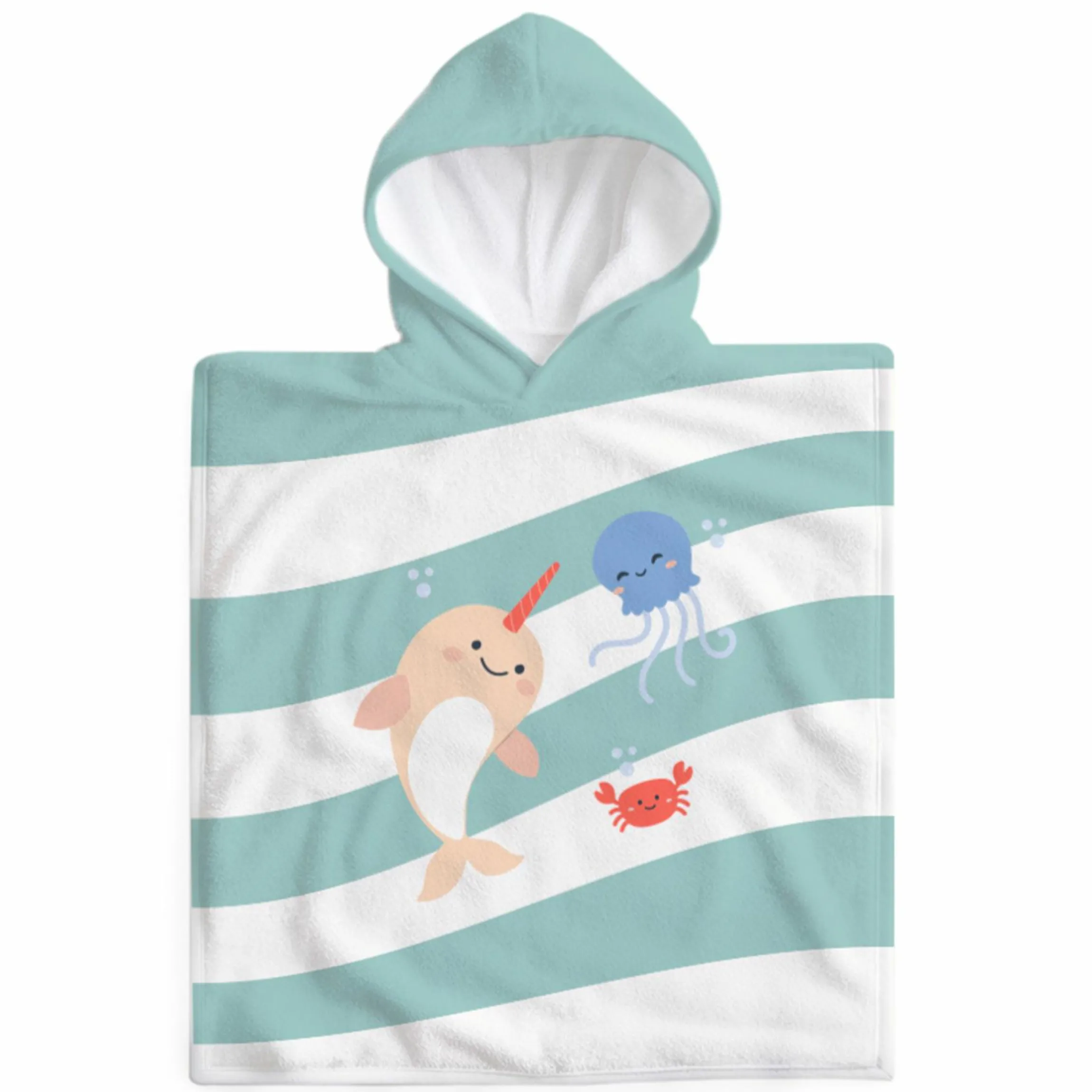 Badeponcho aus Baumwolle 65 x 65 cm - Ocean