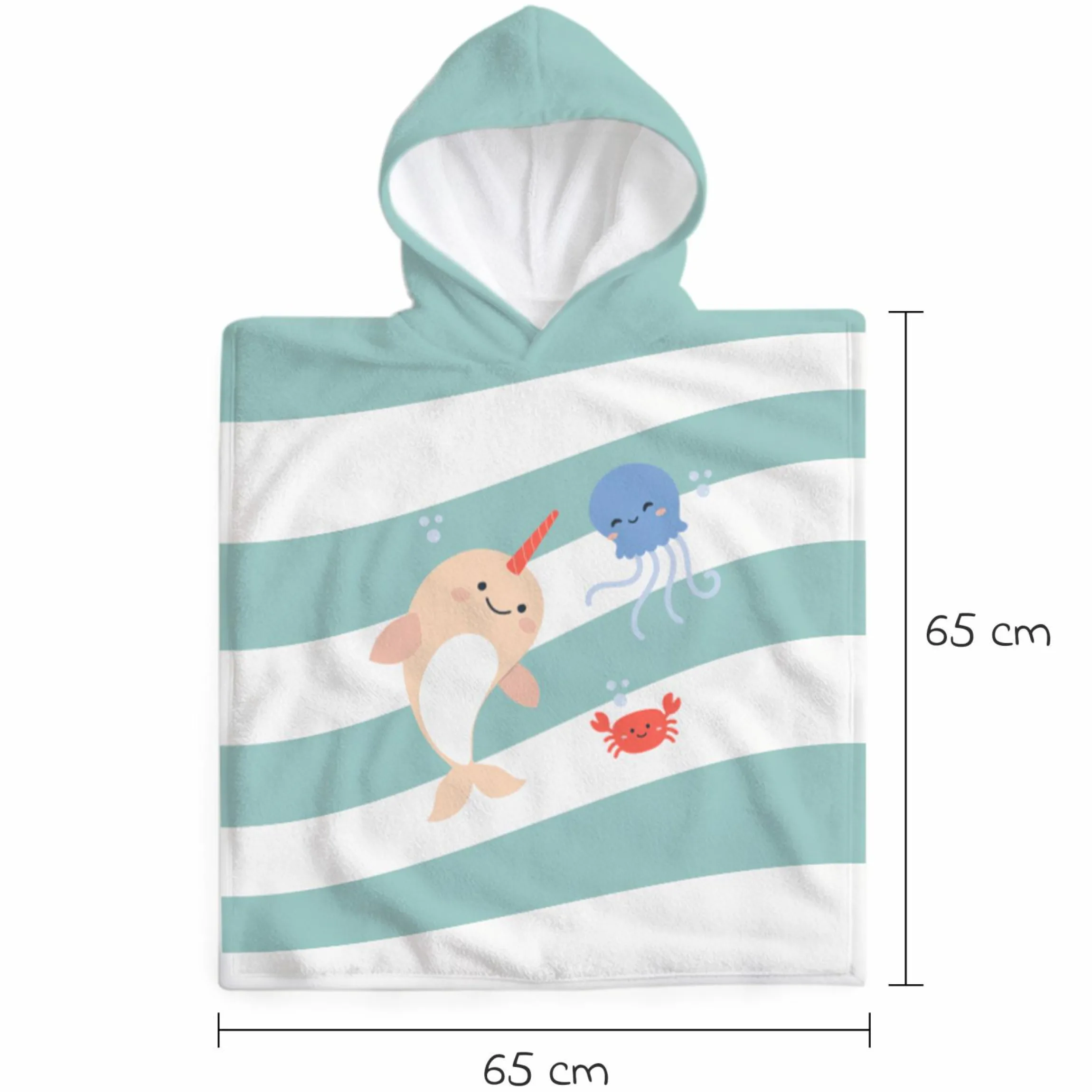 Badeponcho aus Baumwolle 65 x 65 cm - Ocean