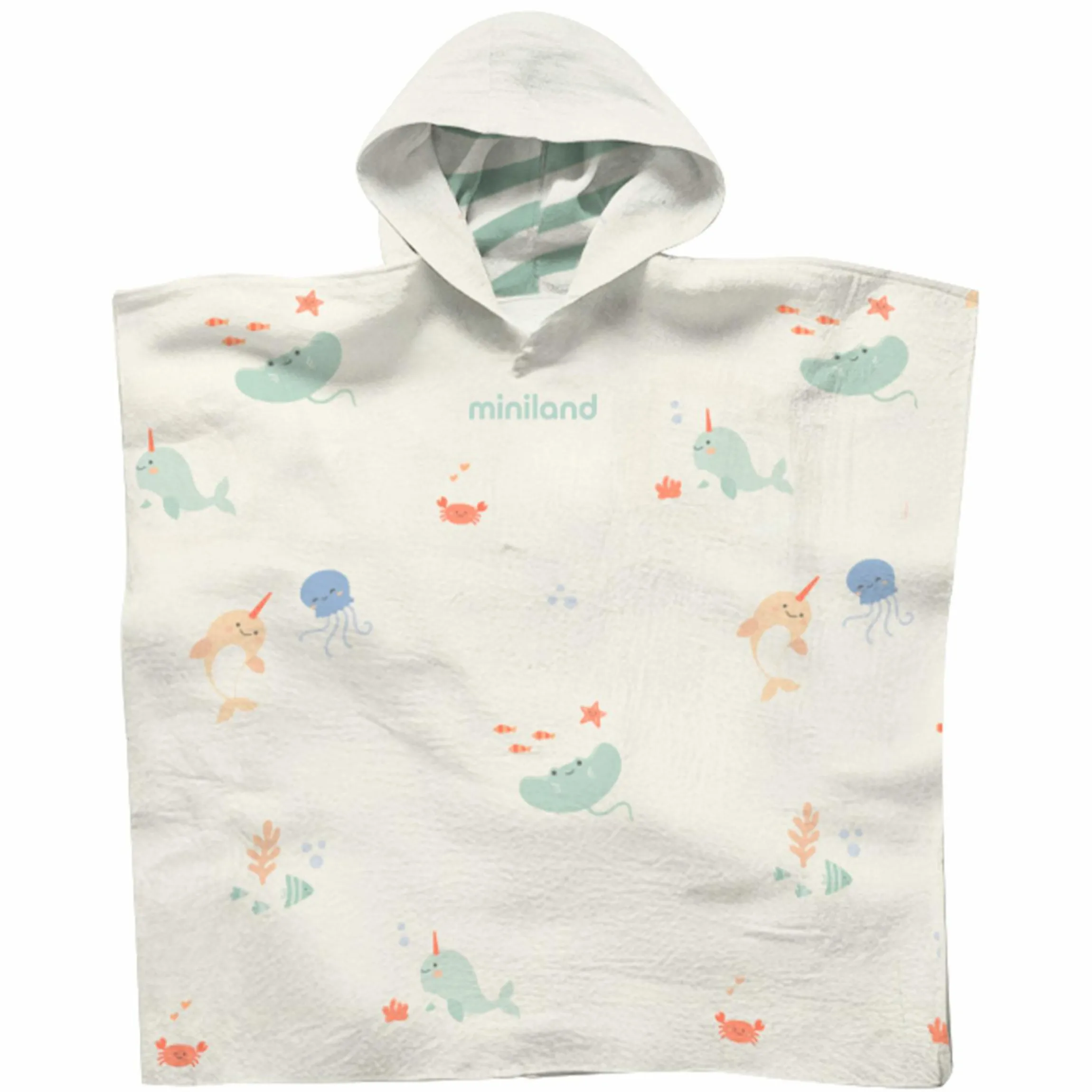 Badeponcho aus Musselin 50 x 55 cm - Ocean