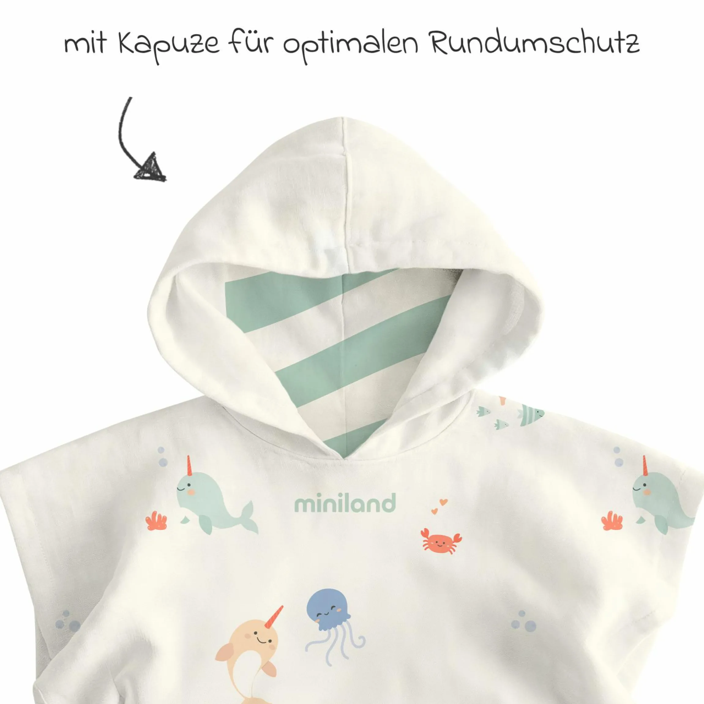 Badeponcho aus Musselin 50 x 55 cm - Ocean