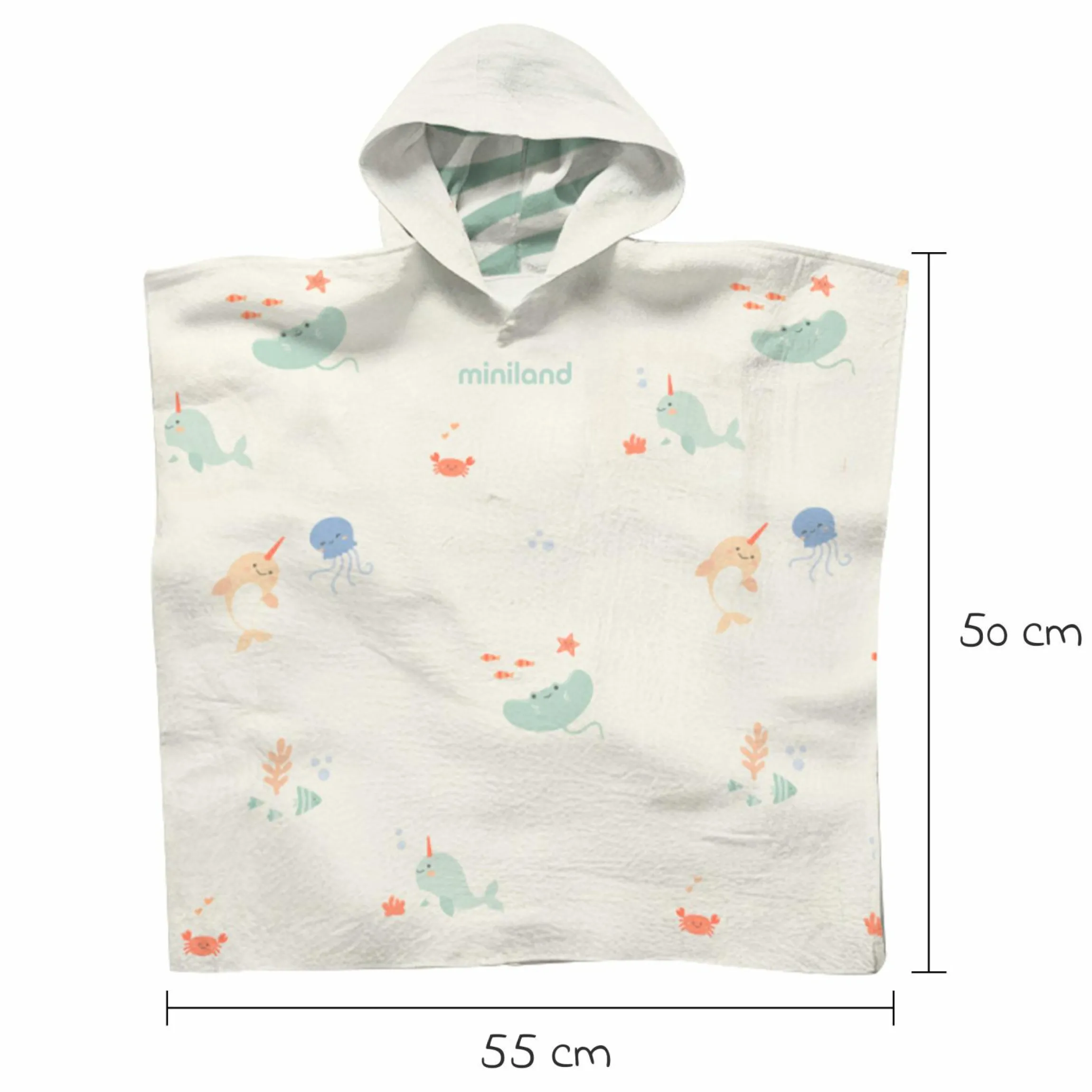 Badeponcho aus Musselin 50 x 55 cm - Ocean