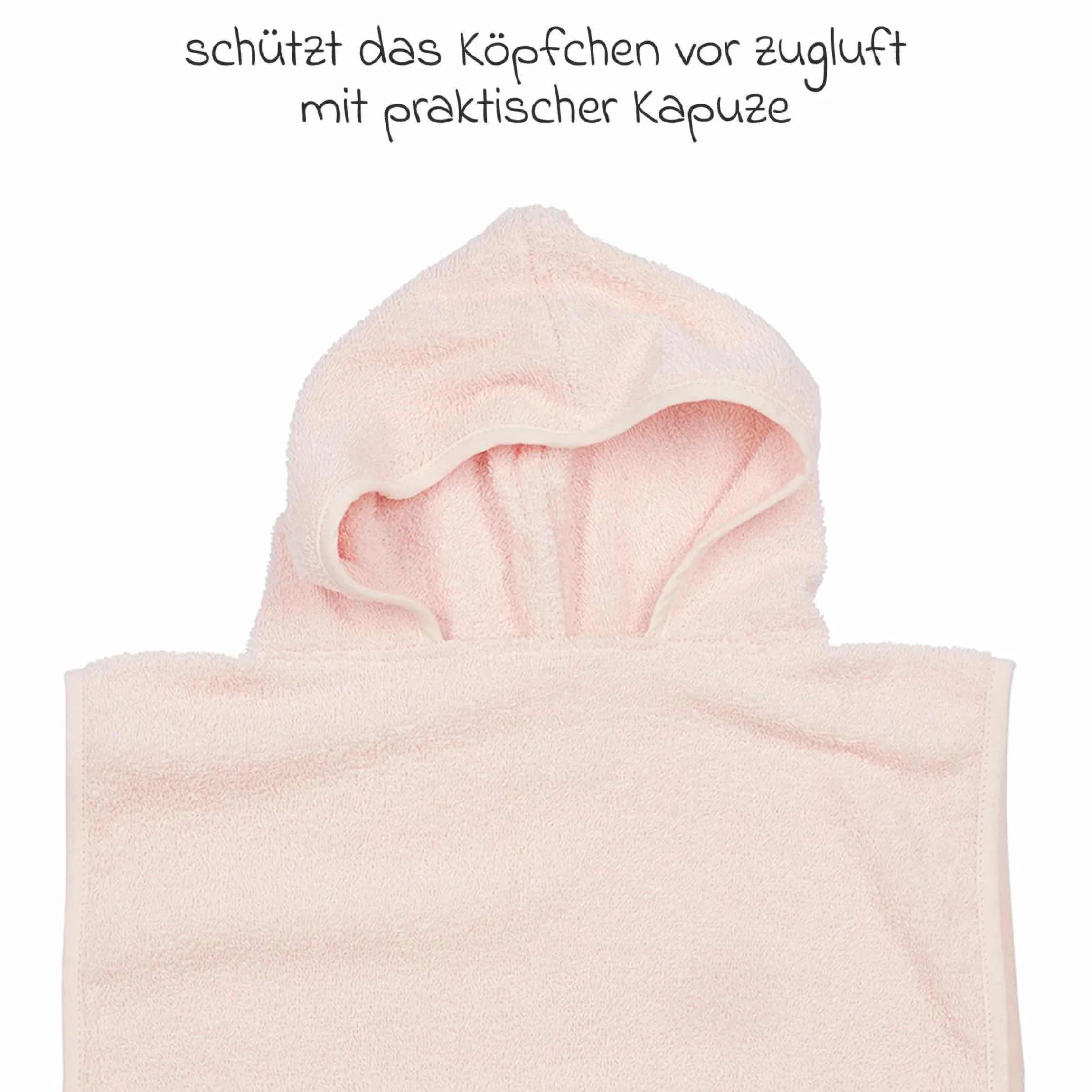 Badeponcho Frottee 1 - 3 Jahre - Soft Pink