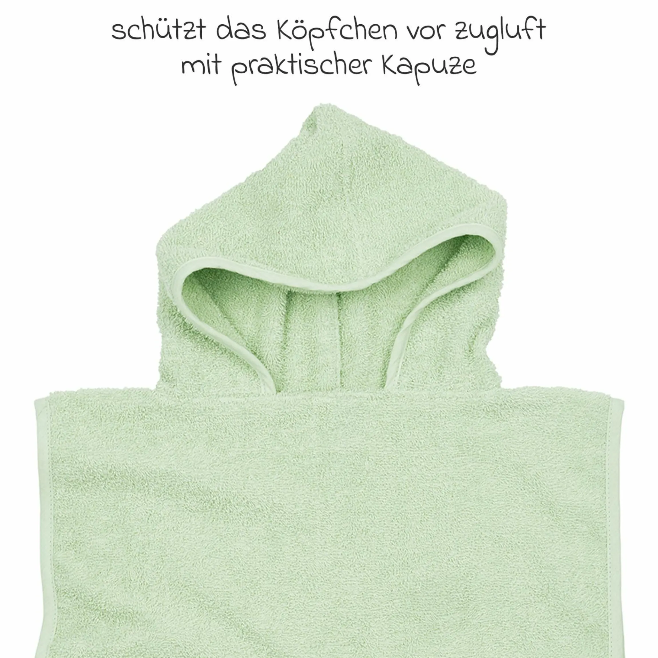 Badeponcho Frottee 1 - 3 Jahre - Soft Green