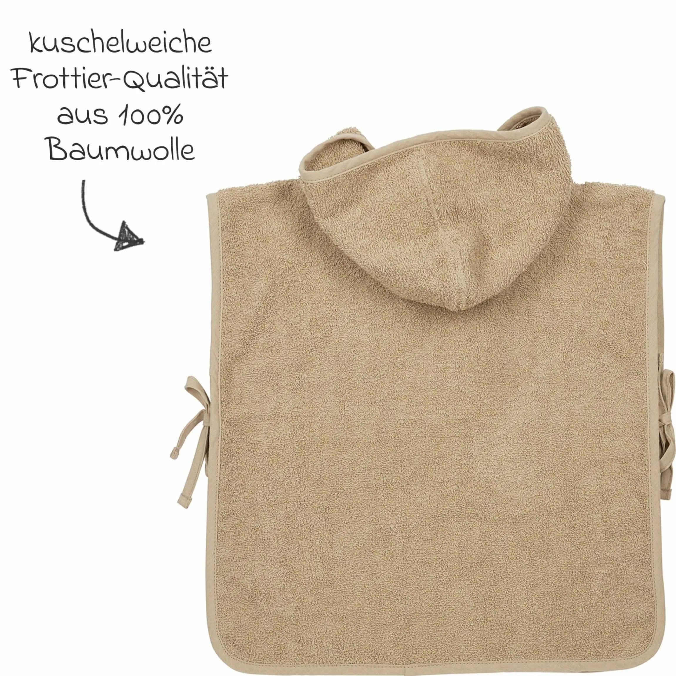 Badeponcho Frottee 1 - 3 Jahre - Sand