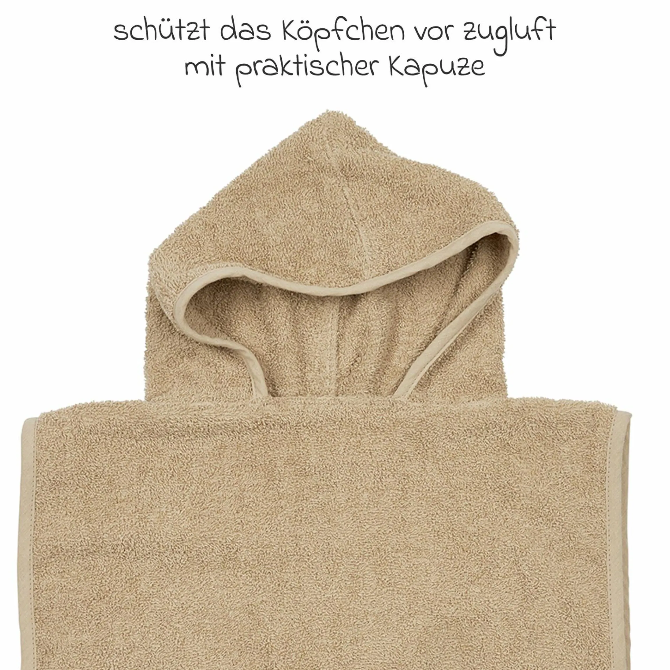 Badeponcho Frottee 1 - 3 Jahre - Sand