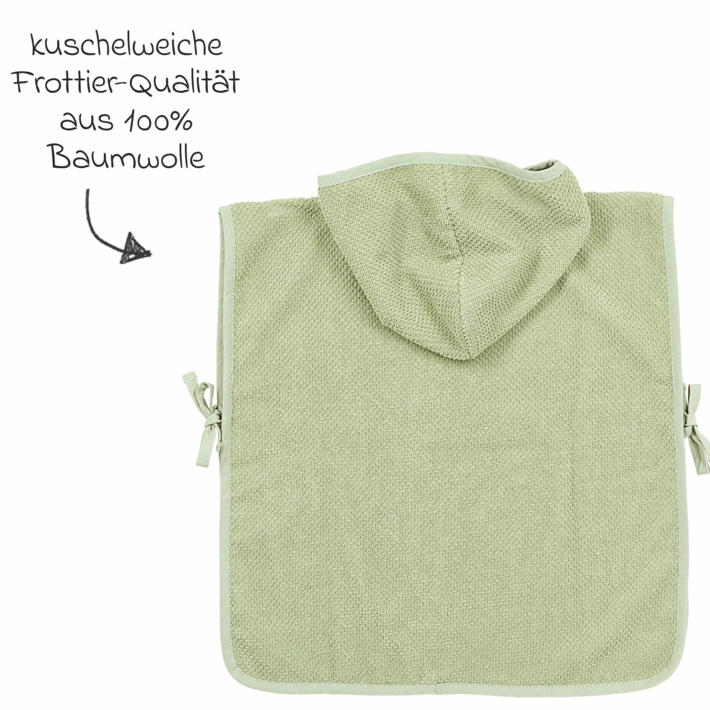 Badeponcho Popcorn 1 - 3 Jahre - Soft Olive