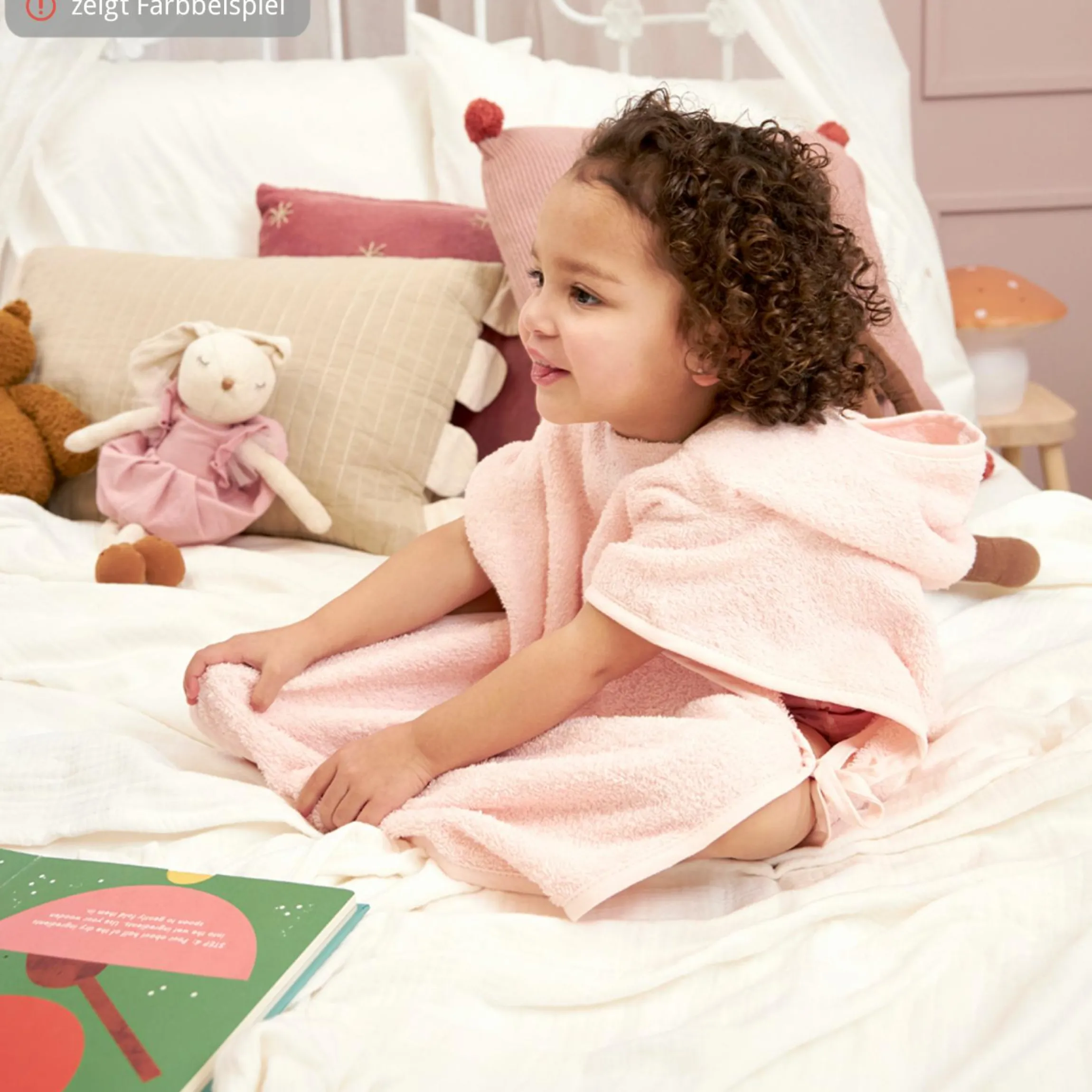 Badeponcho Popcorn 1 - 3 Jahre - Soft Olive