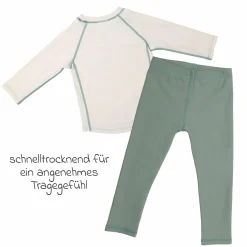 Bade-Set Shirt & Leggings mit UV-Schutz - Krabbe - Offwhite / Mint - Gr. 98