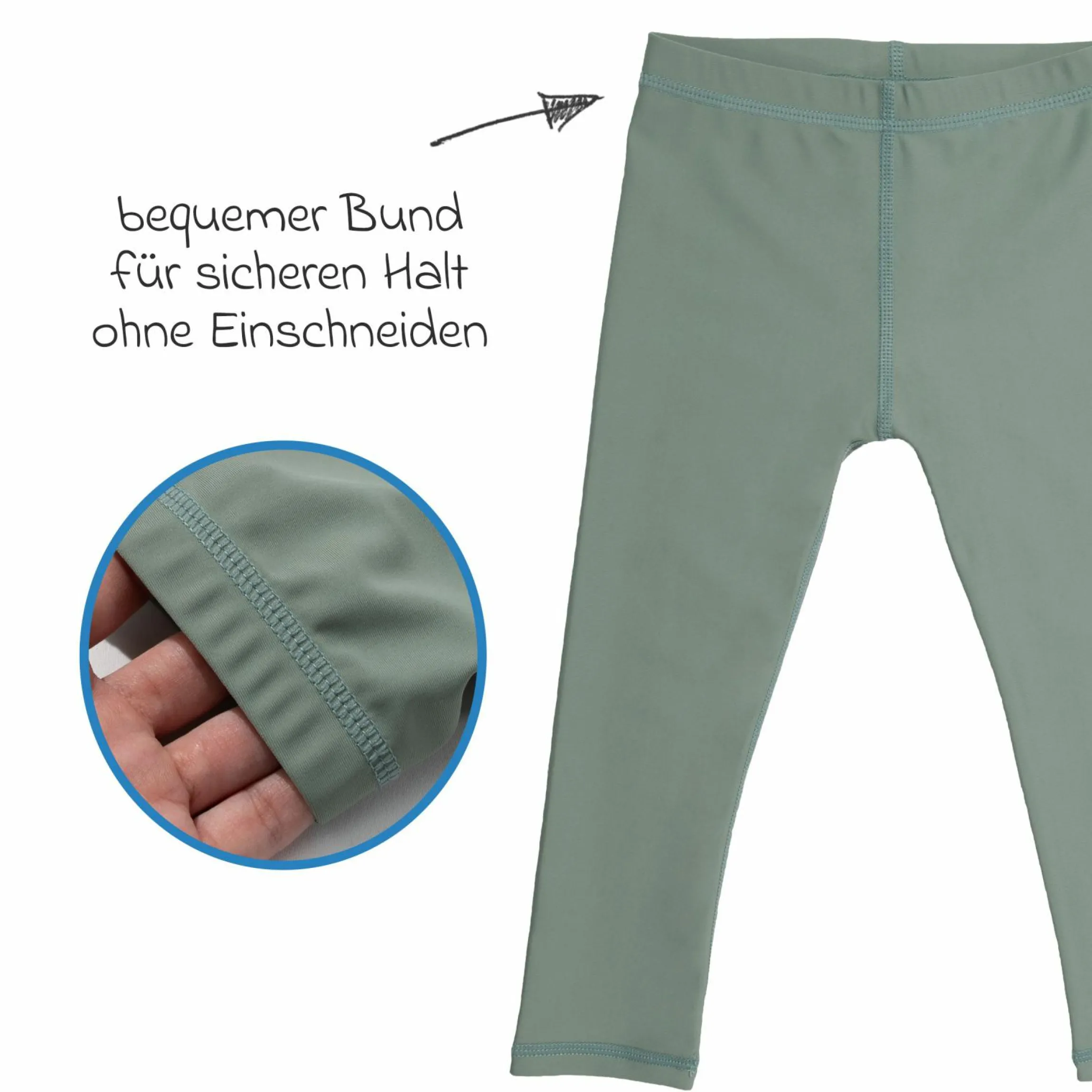 Bade-Set Shirt & Leggings mit UV-Schutz - Krabbe - Offwhite / Mint - Gr. 98