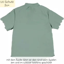 Bade-Shirt LSF Kurzarm - Regenbogen - Grün - Gr. 86/92