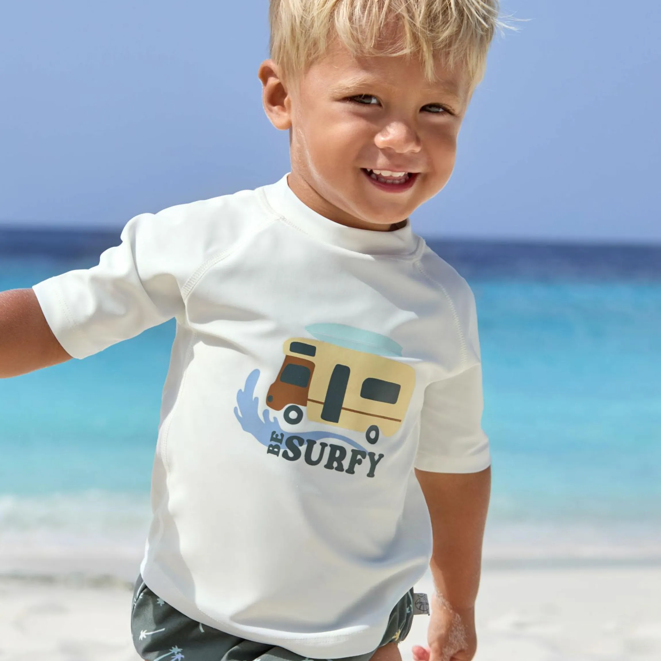 Bade-Shirt LSF Short Sleeve Rashguard - Camper - Sea Salt - Gr. 98