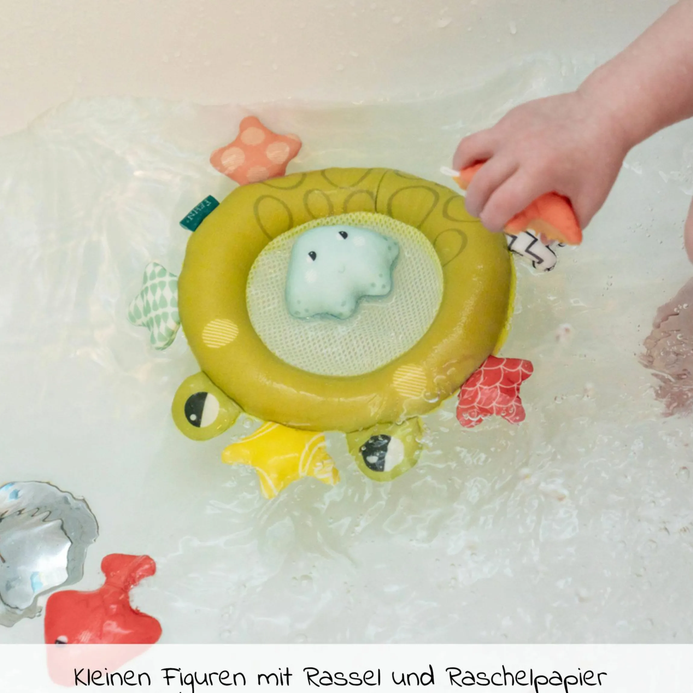 Badespielzeug Kescher Frosch mit 4 Meeresbewohnern - Plansch & Play