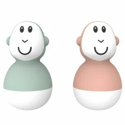 Badespielzeug Wackelfigur 2er Pack - Affe - Mintgrün & Altrosa