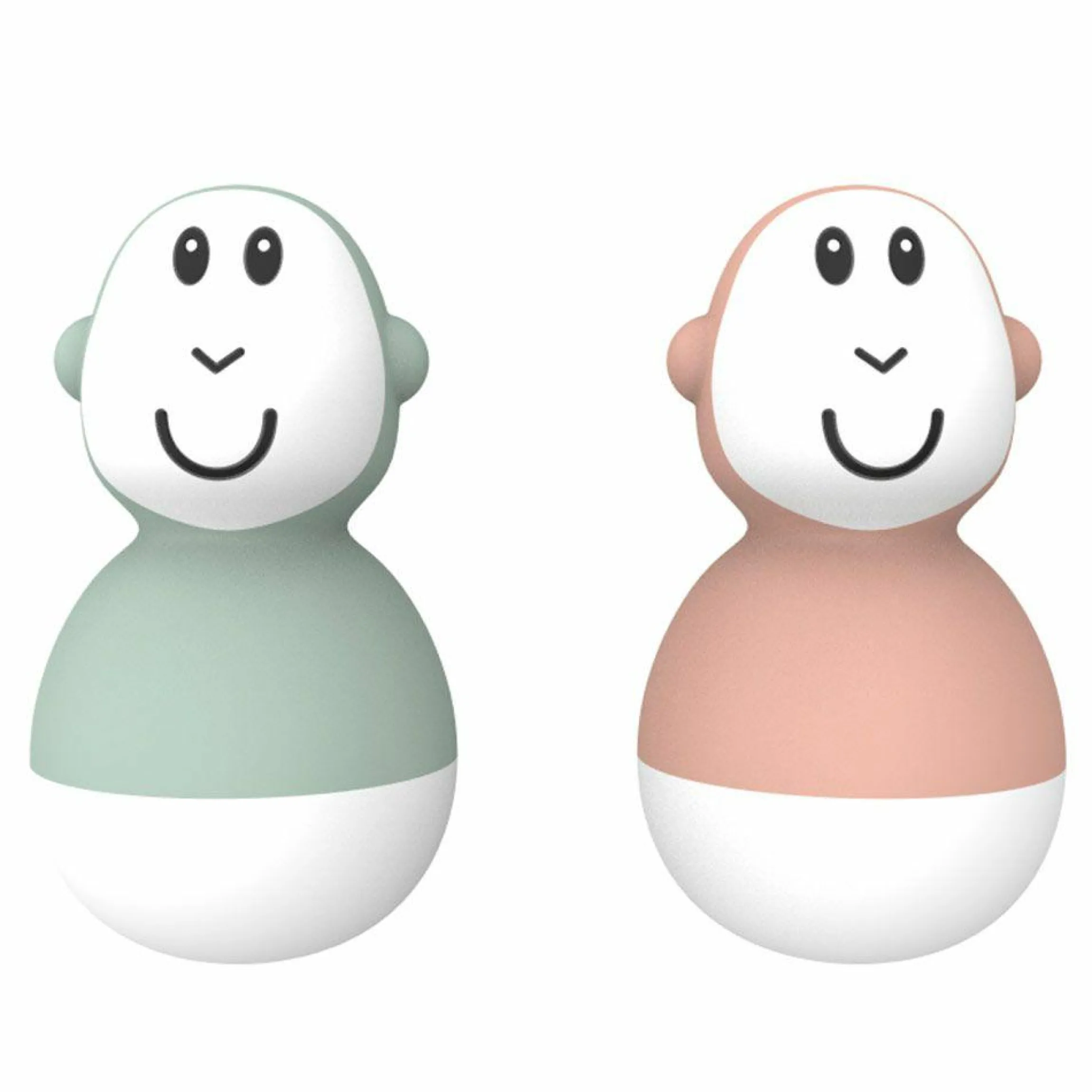 Badespielzeug Wackelfigur 2er Pack - Affe - Mintgrün & Altrosa