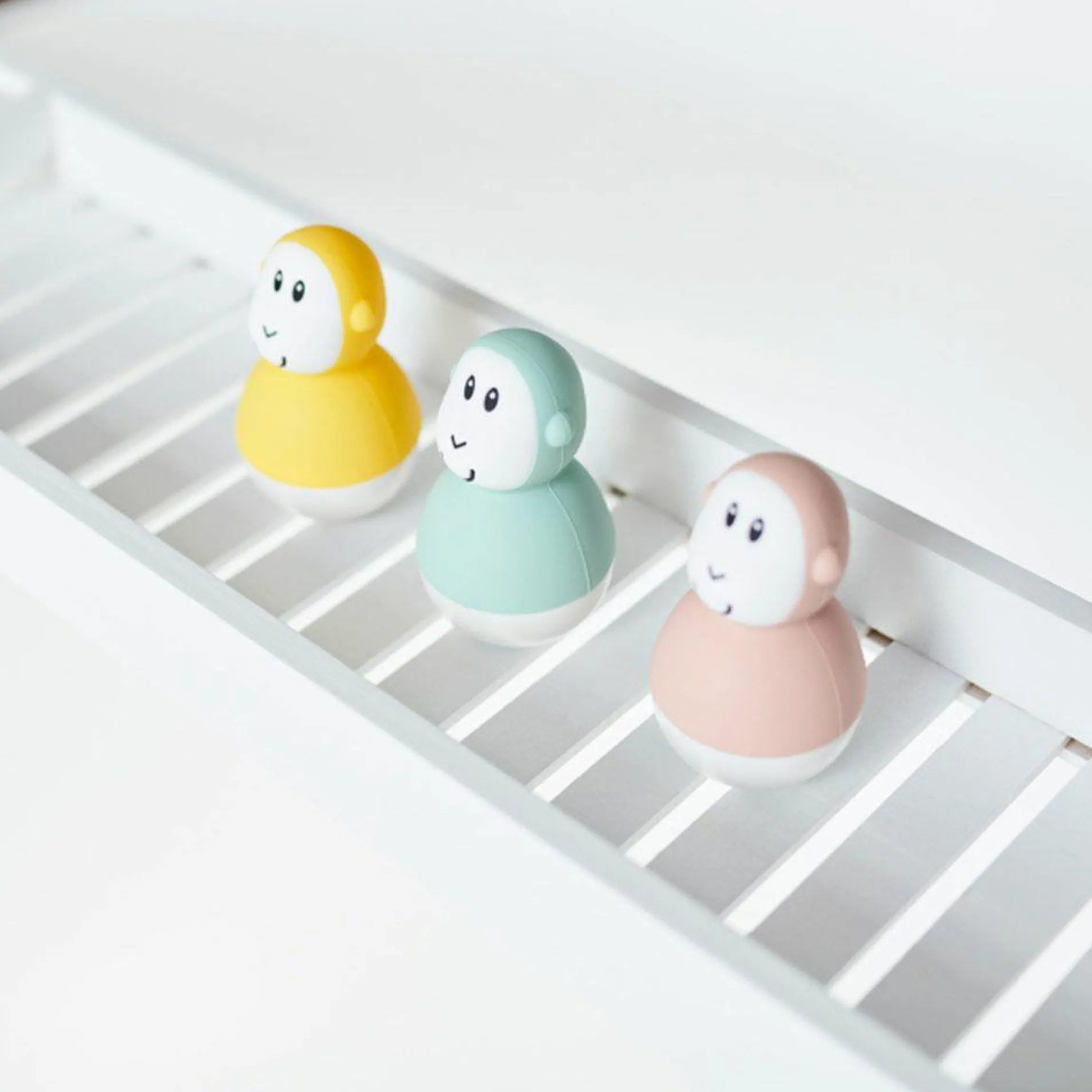 Badespielzeug Wackelfigur 2er Pack - Affe - Mintgrün & Altrosa