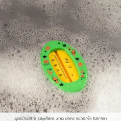 Badethermometer oval mit Markierung für die optimale Badethemperatur, quecksilberfrei - Grün