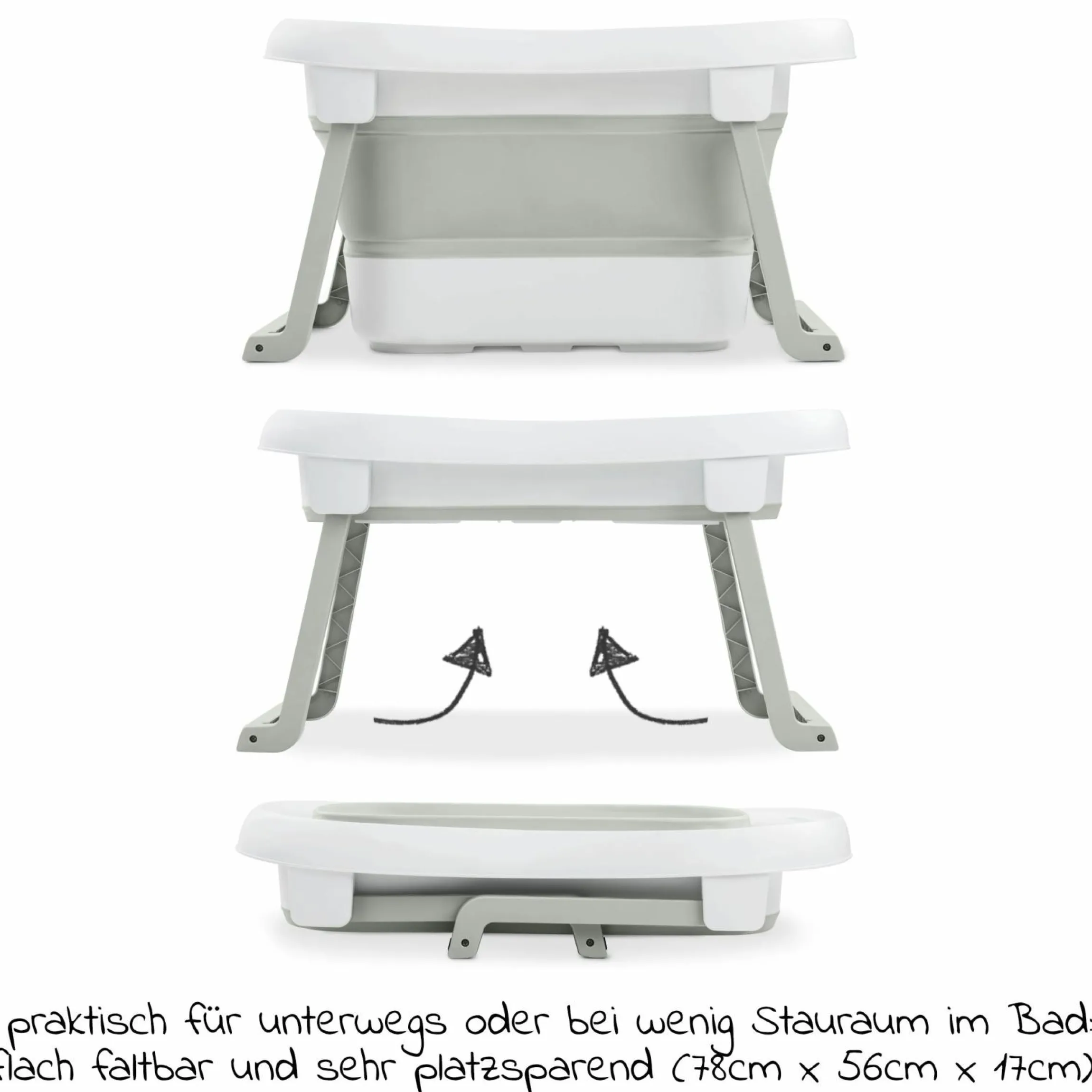 Badewanne Wash N Fold L - White / Sage - Gr. L