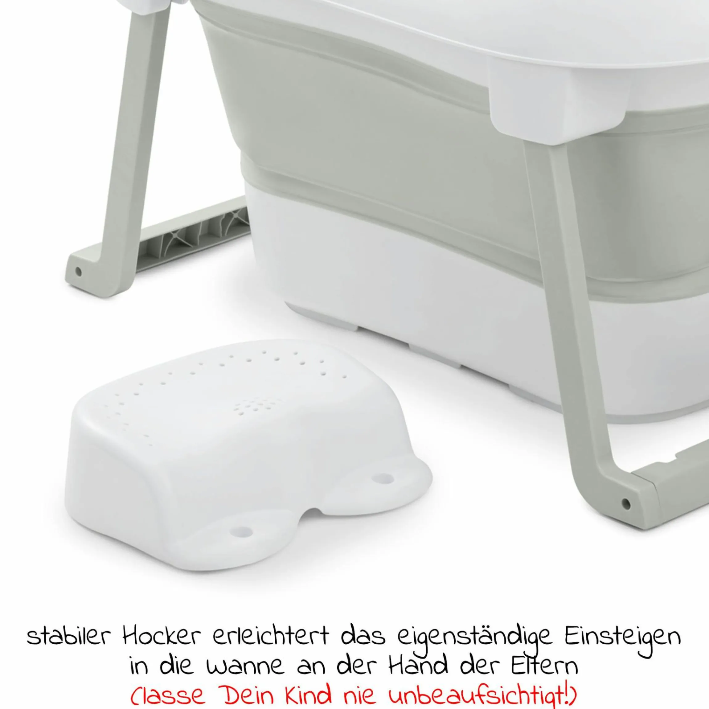 Badewanne Wash N Fold L - White / Sage - Gr. L