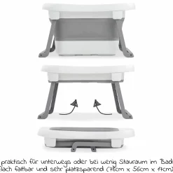 Badewanne Wash N Fold L - White / Stone - Gr. L