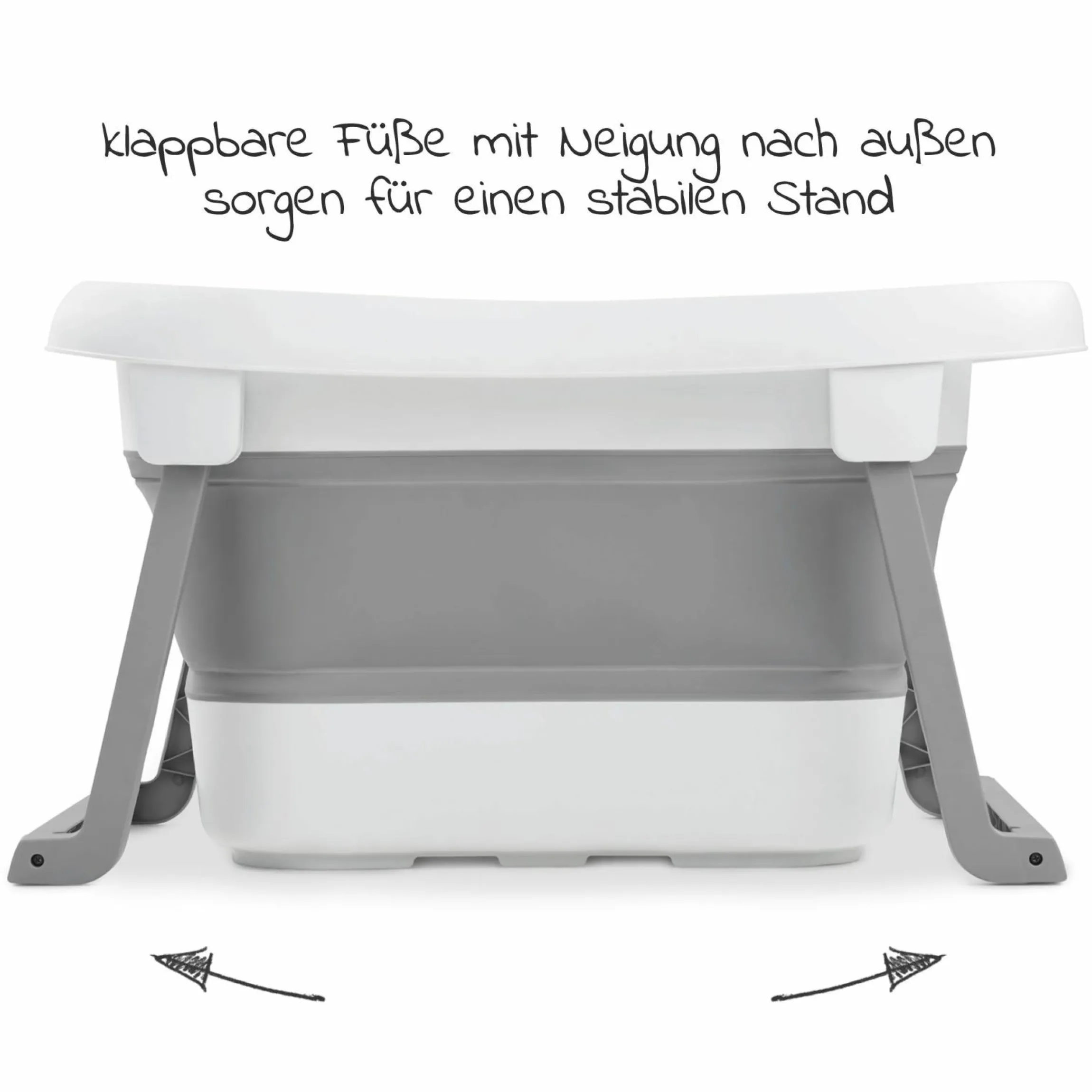 Badewanne Wash N Fold L - White / Stone - Gr. L