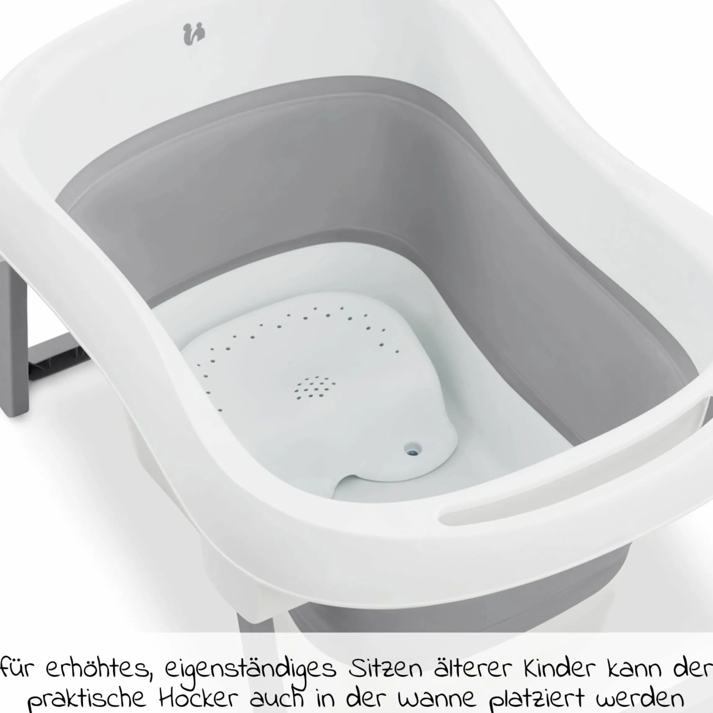 Badewanne Wash N Fold L - White / Stone - Gr. L