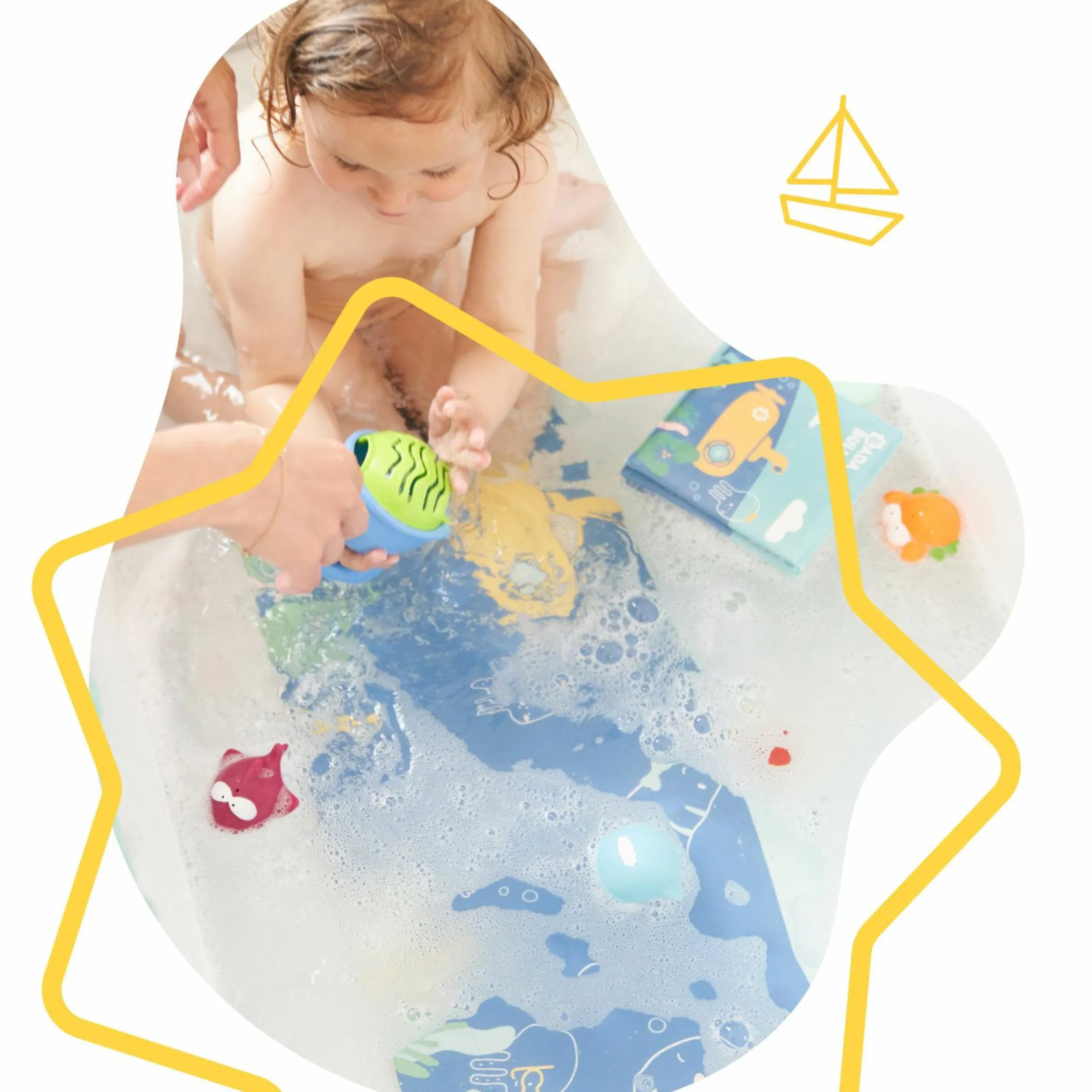 Badewannen-Matte mit Thermometer - Ocean