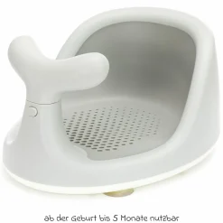 Badewannensitz Wal in ergonomischem Design mit rutschfesten Saugnäpfen - Grau
