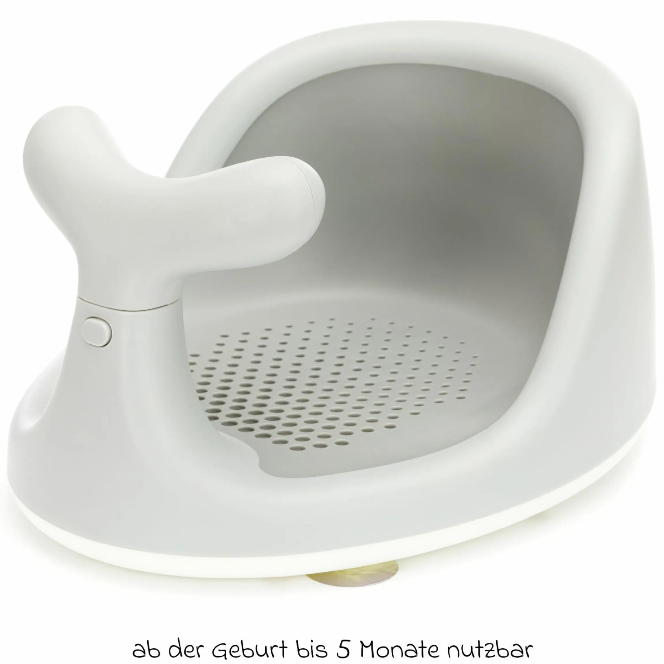 Badewannensitz Wal in ergonomischem Design mit rutschfesten Saugnäpfen - Grau