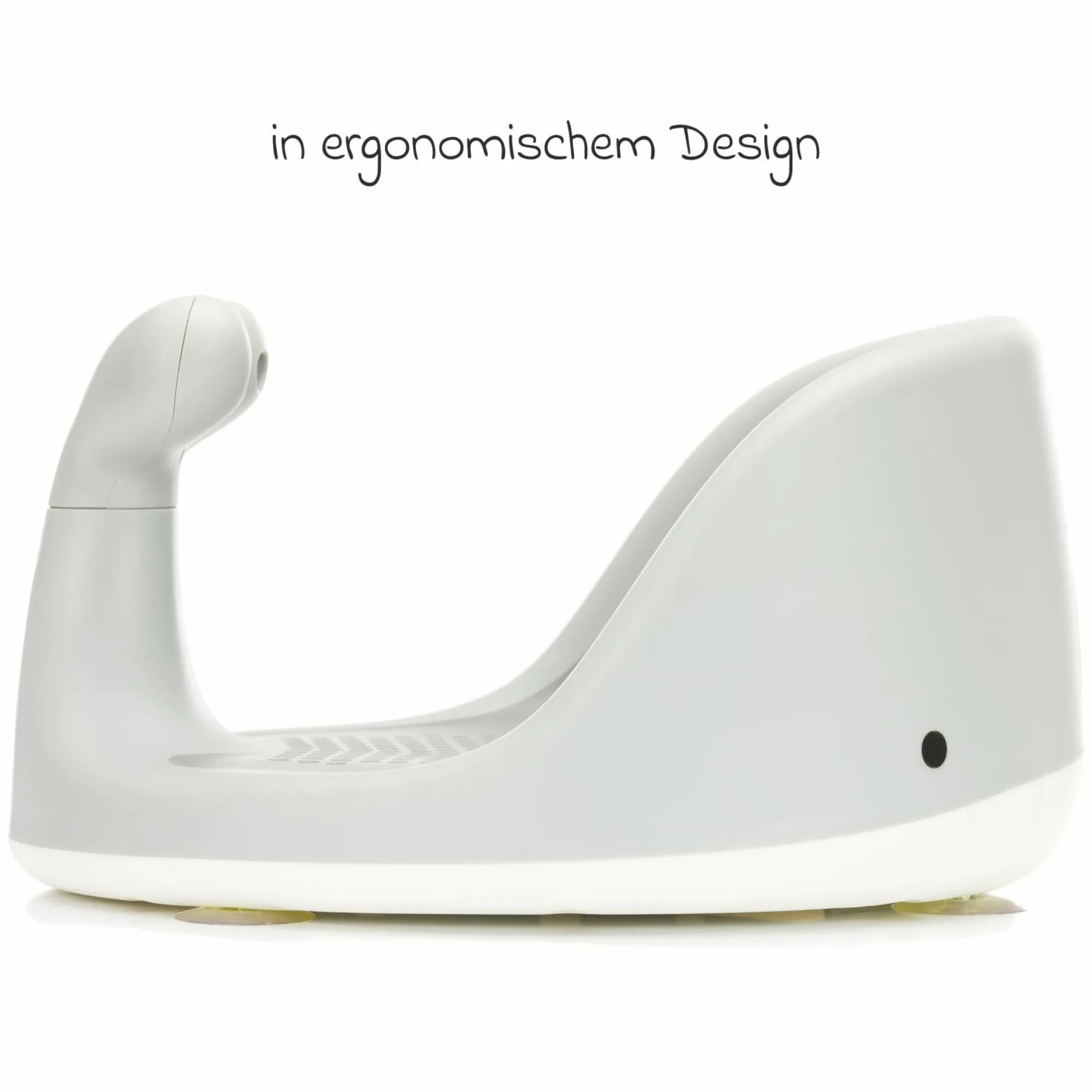 Badewannensitz Wal in ergonomischem Design mit rutschfesten Saugnäpfen - Grau