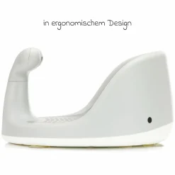 Badewannensitz Wal in ergonomischem Design mit rutschfesten Saugnäpfen inkl. 6er Pack Waschhandschuhe - Grau
