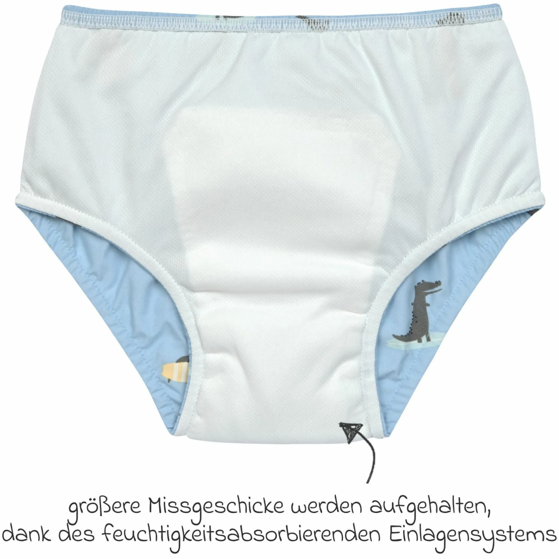 Bade-Windelhose LSF Swim Diaper - Crocodile - Sky Blue - Gr. 92