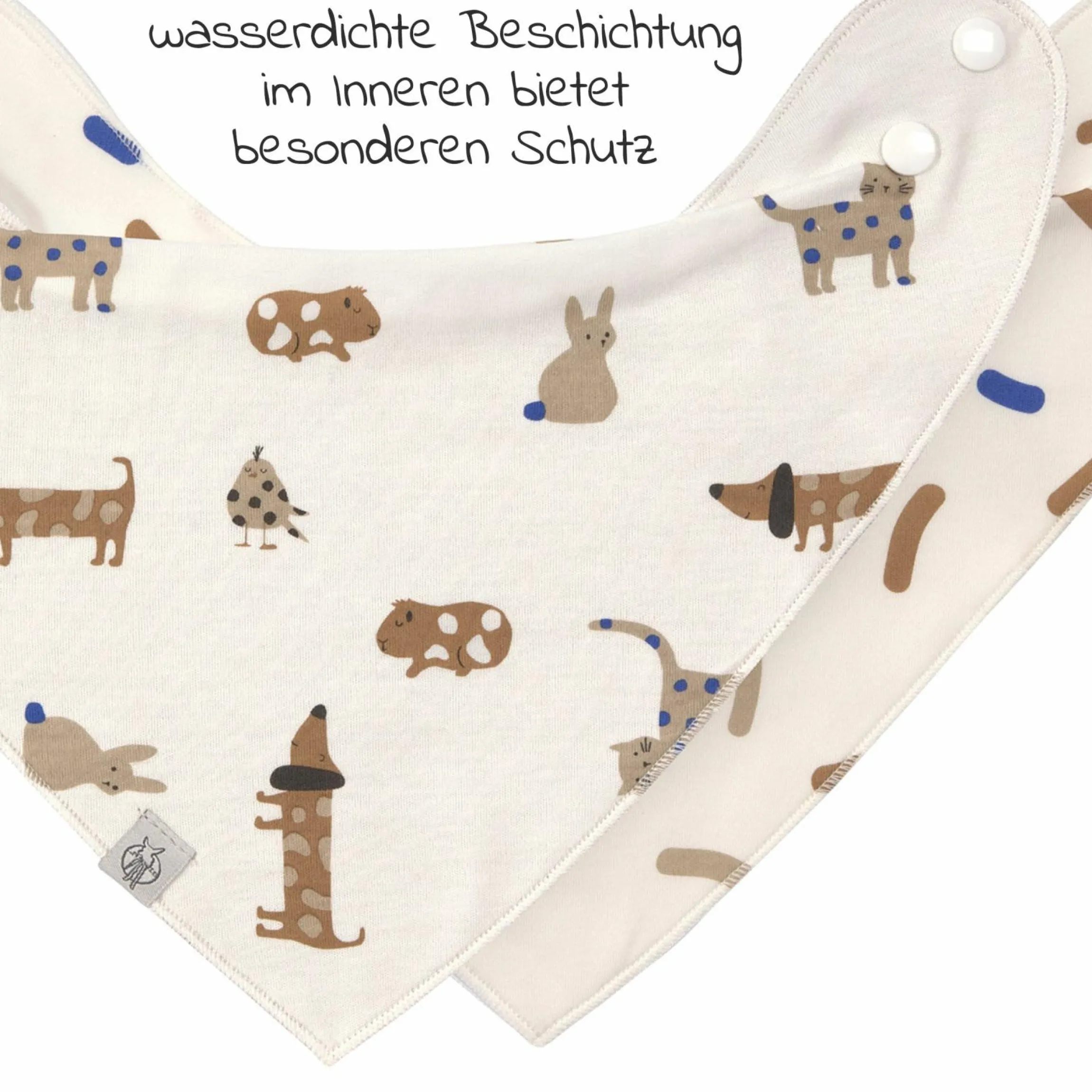 Bandana Lätzchen 2er Pack aus Bio-Baumwolle - Little Mateys - Royal Blue