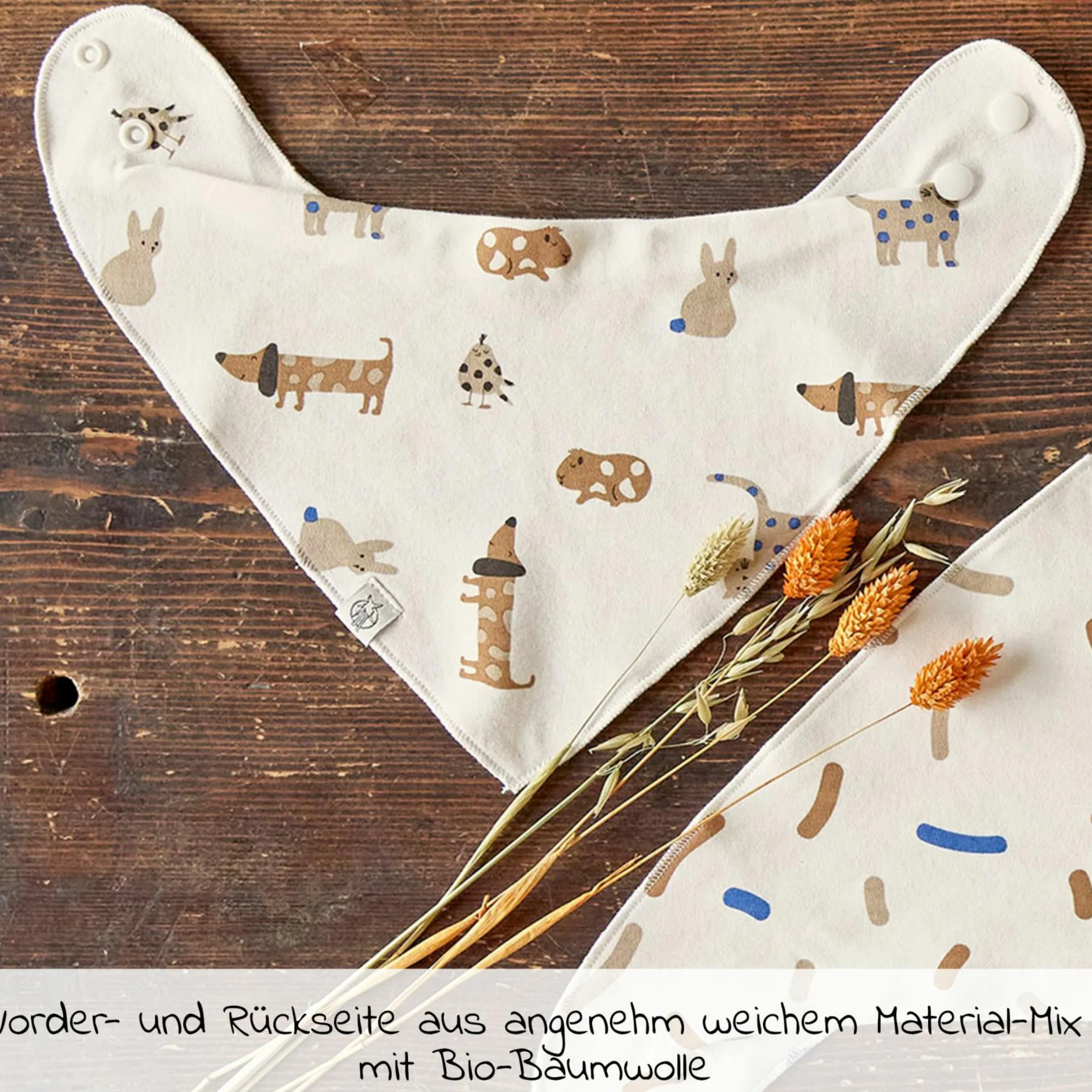 Bandana Lätzchen 2er Pack aus Bio-Baumwolle - Little Mateys - Royal Blue
