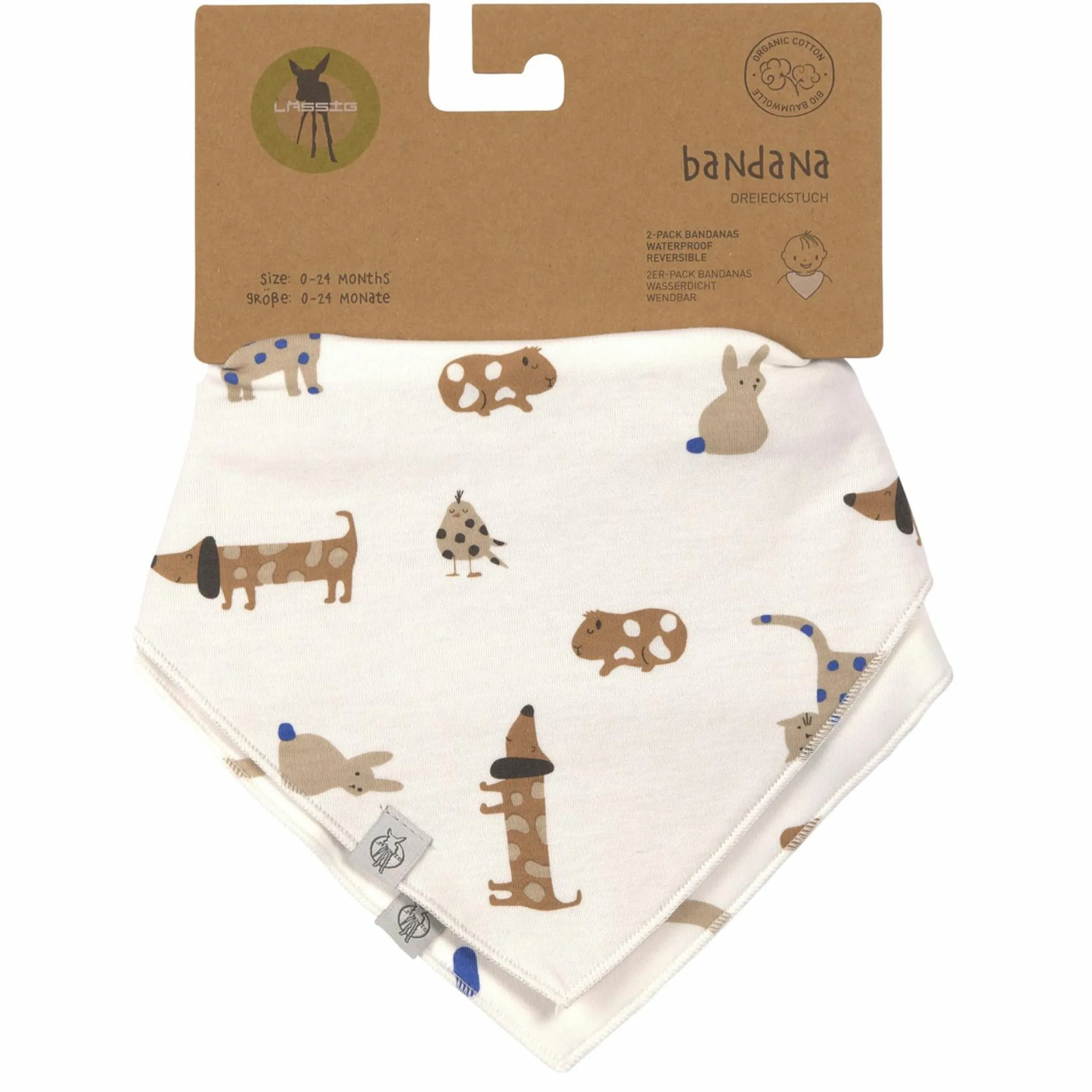 Bandana Lätzchen 2er Pack aus Bio-Baumwolle - Little Mateys - Royal Blue