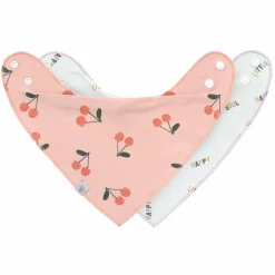 Bandana Lätzchen 2er Pack Cowl-Neck aus Bio-Baumwolle - Happy Fruits - Cherry