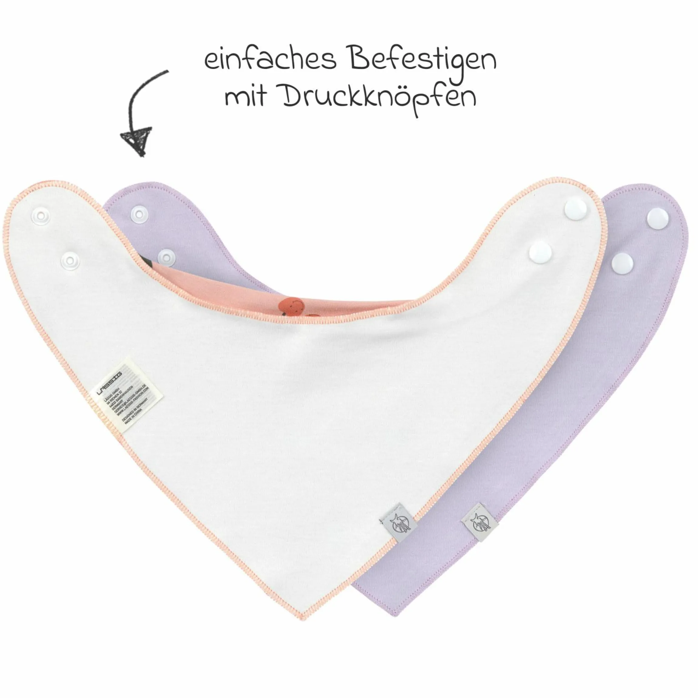 Bandana Lätzchen 2er Pack Cowl-Neck aus Bio-Baumwolle - Happy Fruits - Cherry