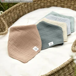 Bandana Lätzchen Muslin GOTS - Powder Blue