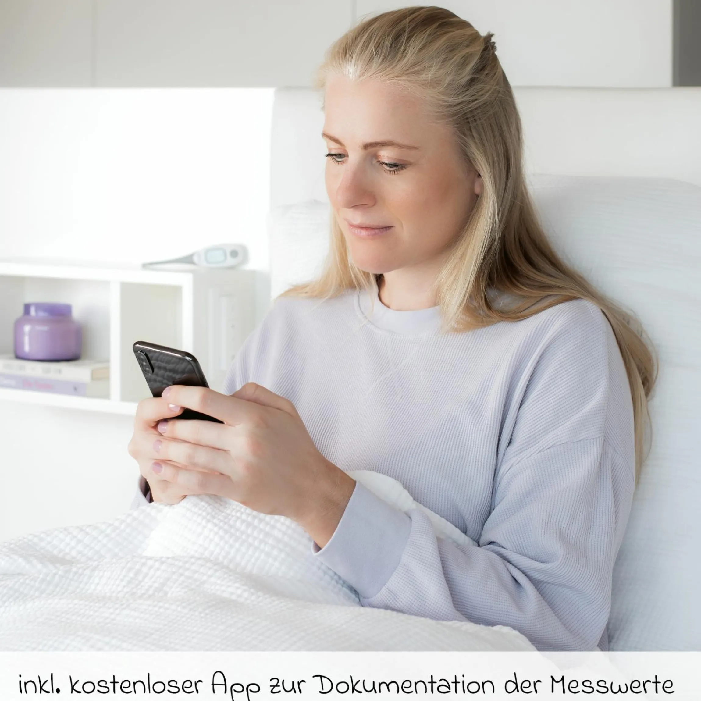 Basalthermometer Mama perfekt für die Messung der Basal-Temperatur - Weiß Grau - Kollektion 2024