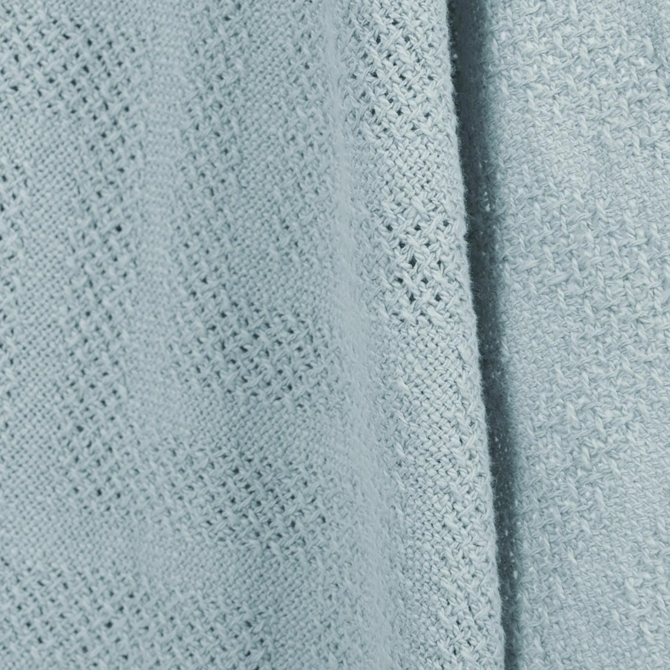 Baumwoll-Decke aus Organic Baumwolle - Strickoptik 80 x 80 cm - Lil Planet - Hellblau Sky