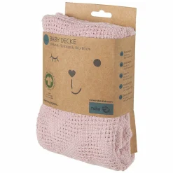 Baumwoll-Decke aus Organic Baumwolle - Strickoptik 80 x 80 cm - Lil Planet - Rosa Mauve