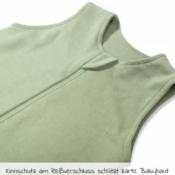 Baumwoll-Schlafsack - Interlock - Olive - Gr. 90 cm